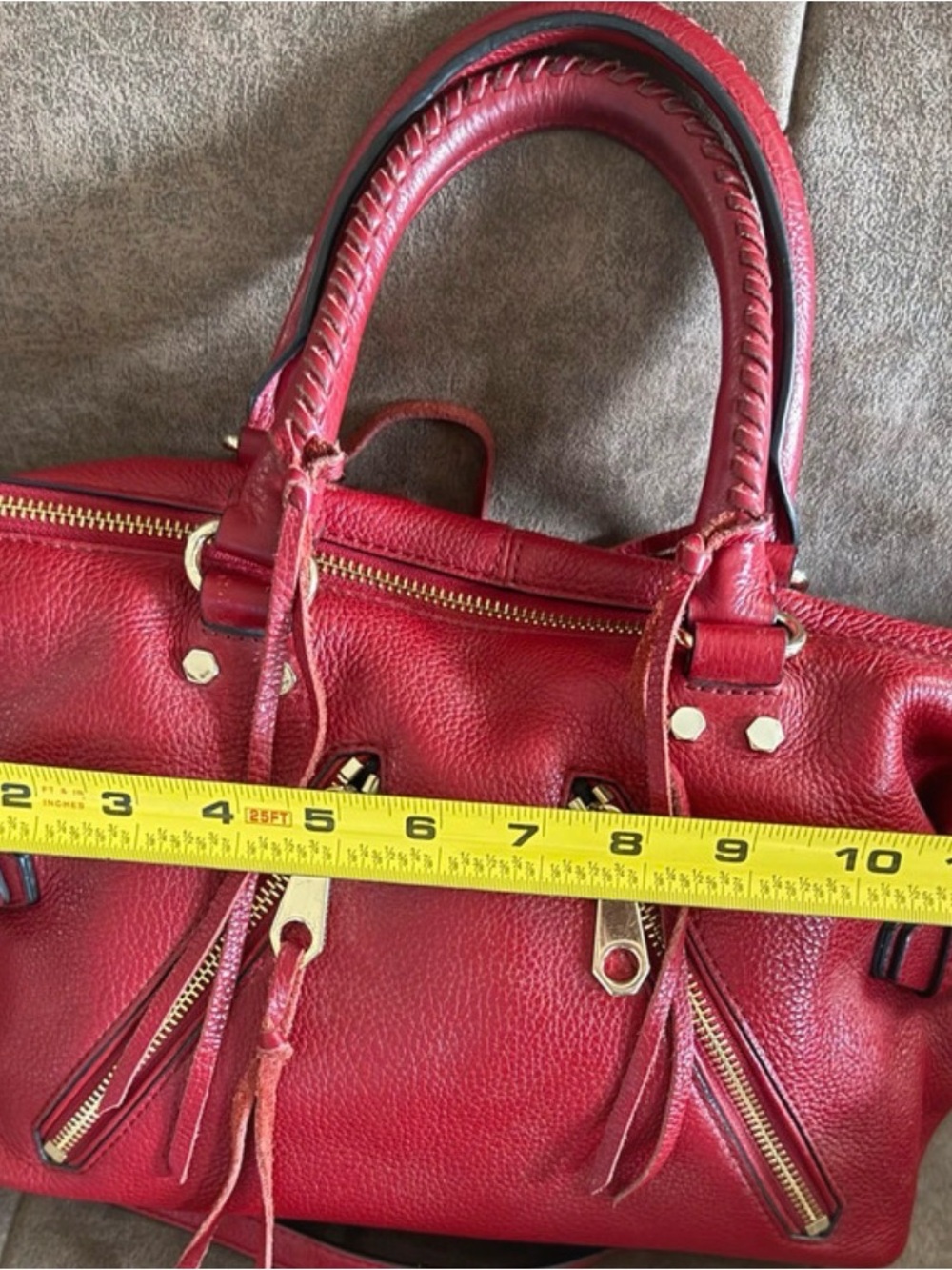 Rebecca Minkoff Red Leather Convertible Shoulder Bag with Gold Hardware - Picture 4 of 7